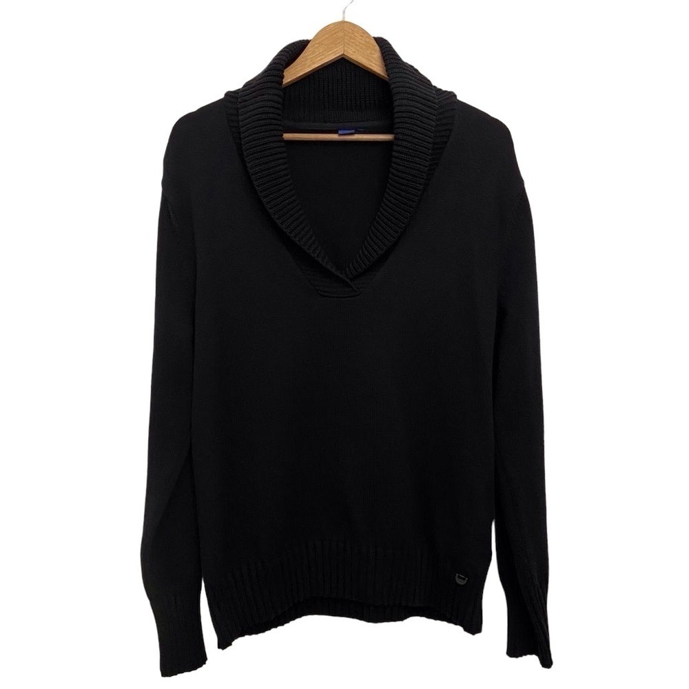 CECIL mens cotton blend black knit sweater luxury Germany great quality